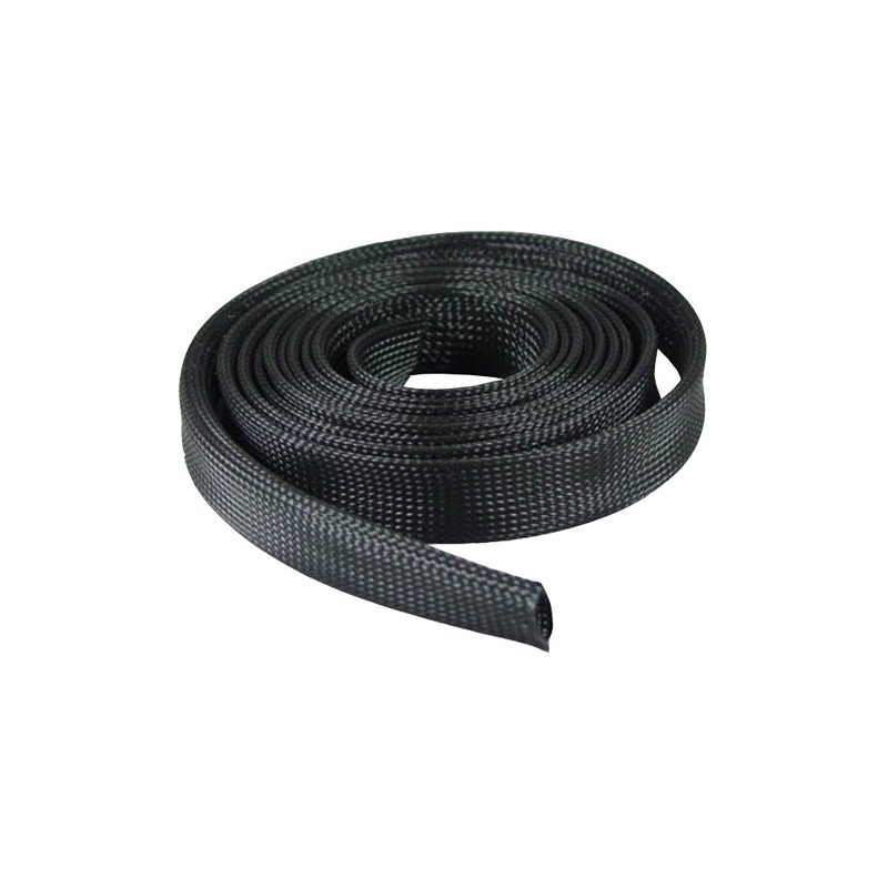 PVC black 10mm braided sleeving 1m